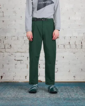 and wander Nylon Chino Tuck Tapered Pant Green