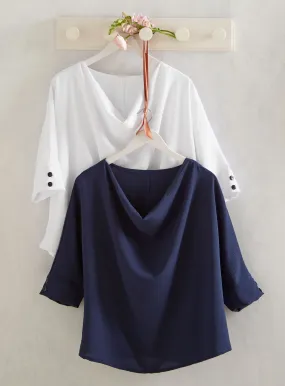 Athena Cowl Neck Blouse FINAL SALE (No Returns)