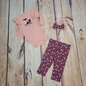 CLEARANCE Little Me Fox Floral 3pc Set