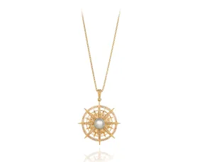 14 Karat Gold Compass Necklace