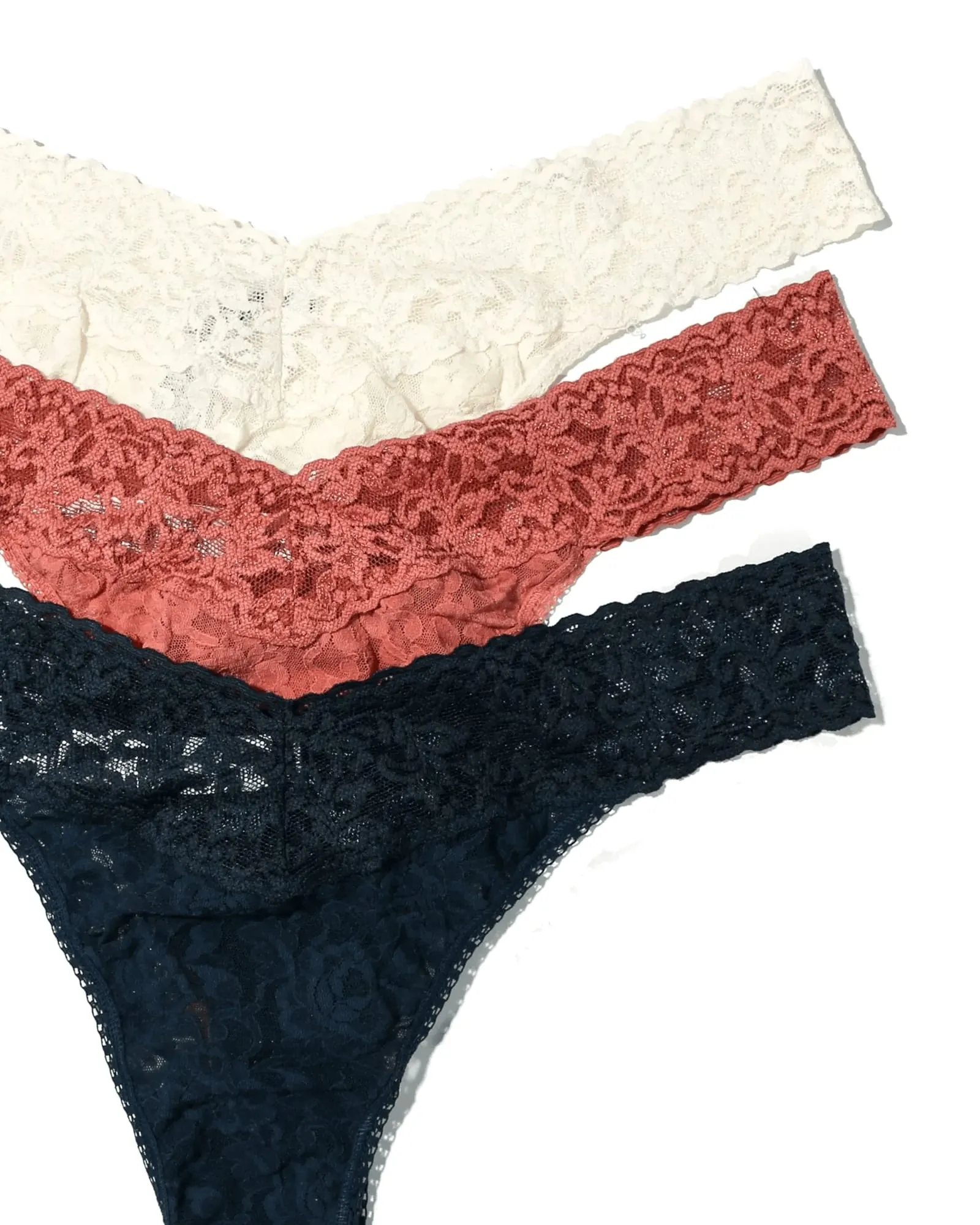 3PACK SIGNATURE LACE PLUS THONG | IHNO-IVORY/HIMALAYAN PINK/NORI