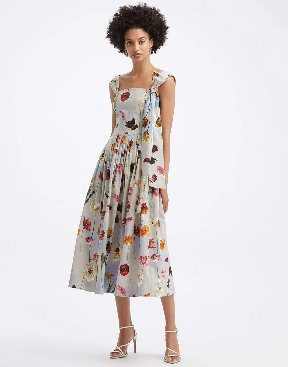 A-Line Floral Bow Dress