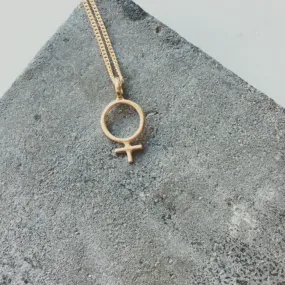 Ada Feminist Pendant Necklace Bronze