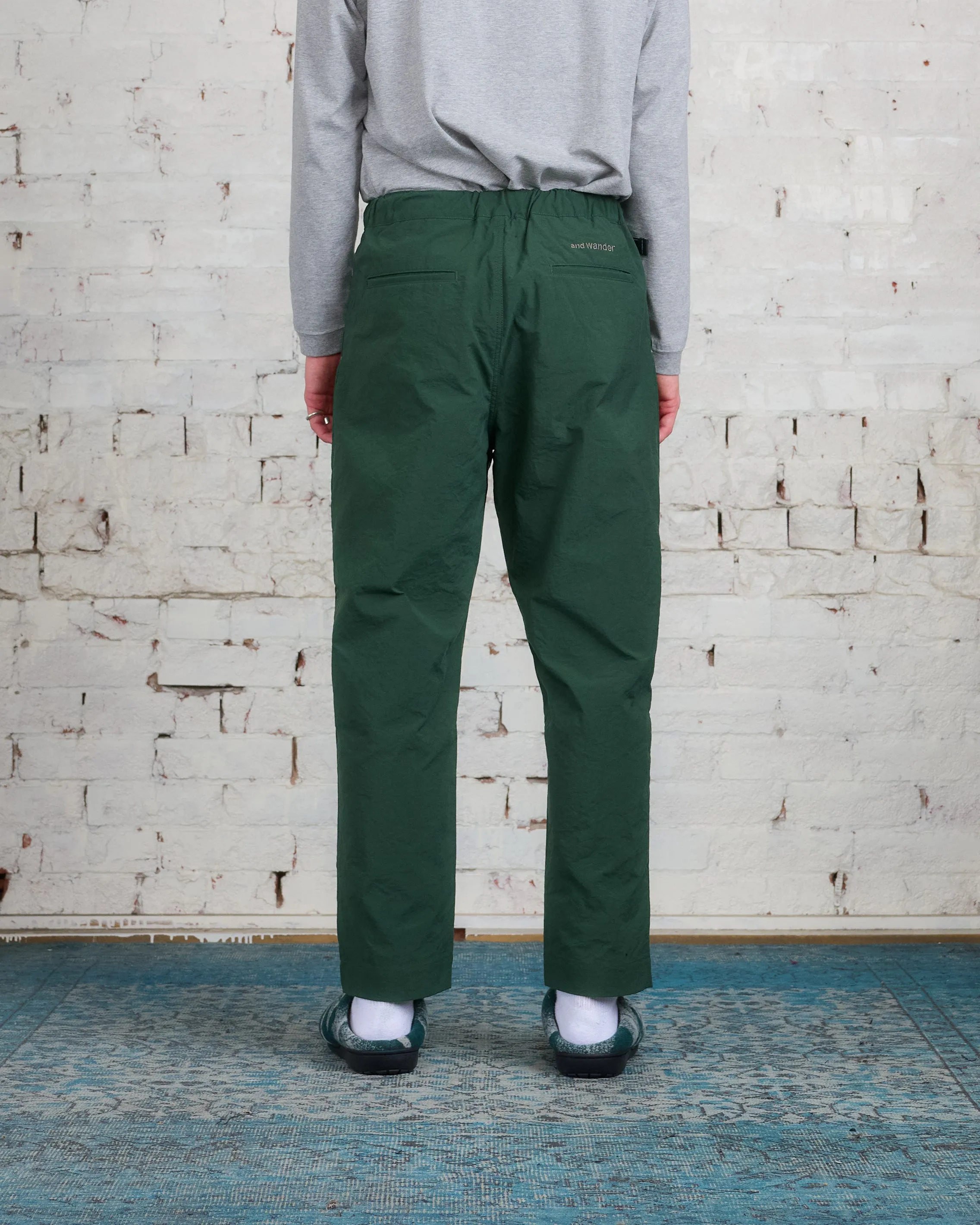 and wander Nylon Chino Tuck Tapered Pant Green