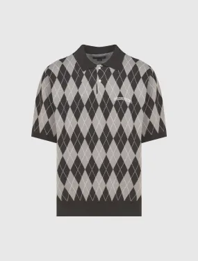 ARGYLE SHORT SLEEVE KNIT POLO