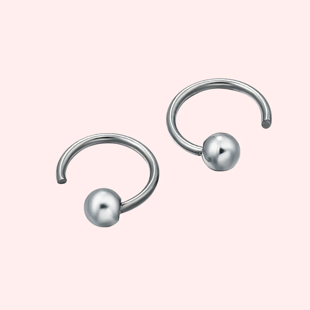 Ball Open Huggie Hypoallergenic Earrings