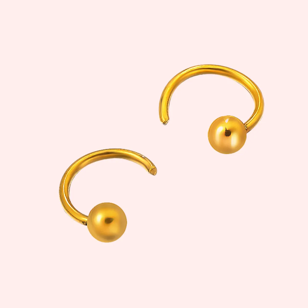 Ball Open Huggie Hypoallergenic Earrings