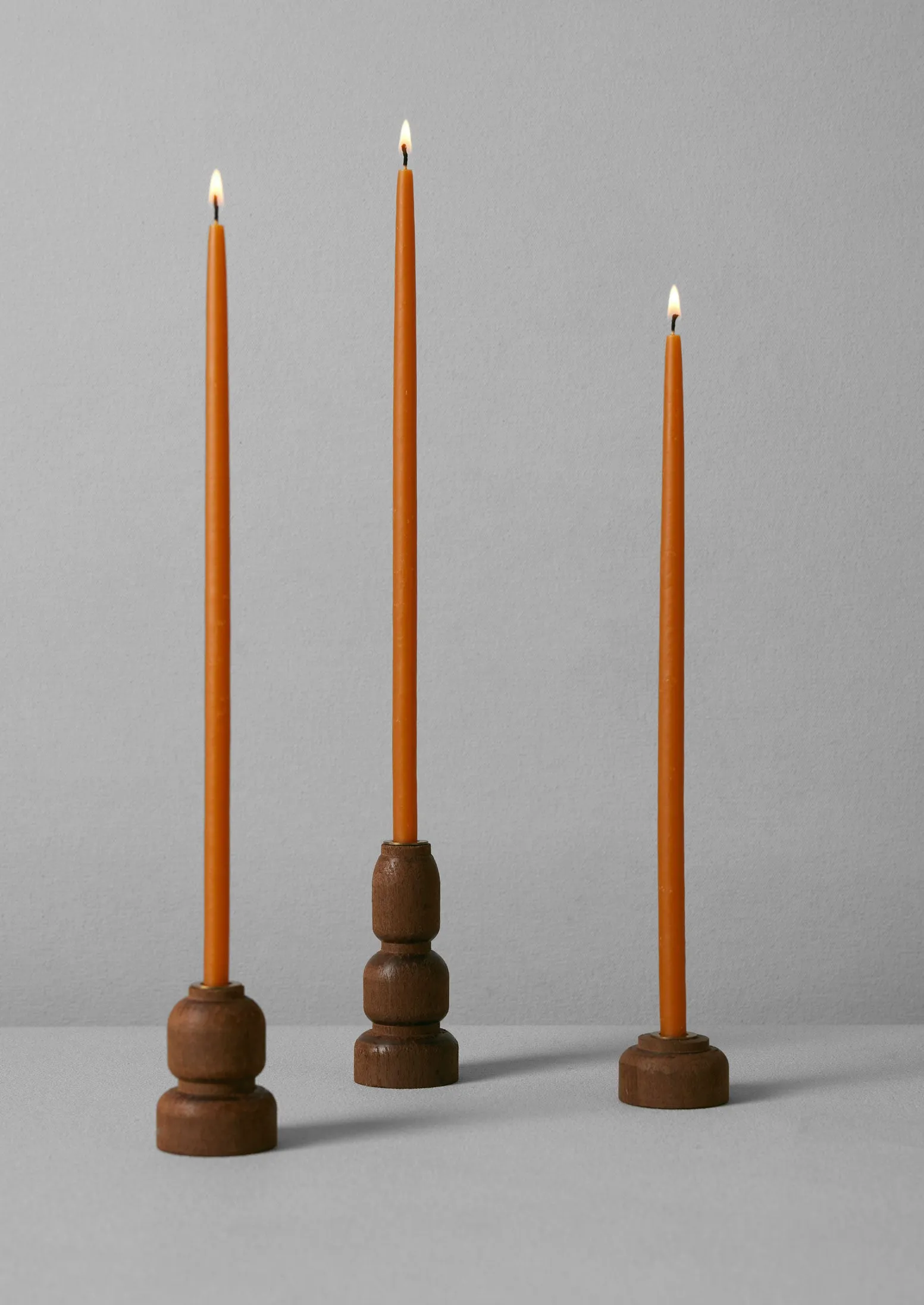 Beechwood Slim Dinner Candle Holder Set | Beech