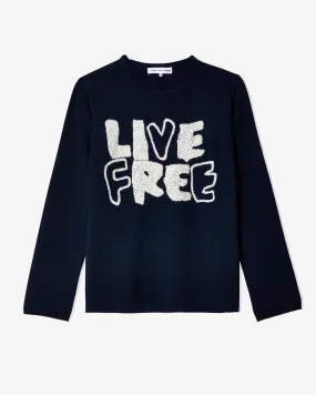 CDG Shirt - Men's Live Free Sweater - (Navy)