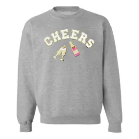 'Cheers' Letter Patch Crewneck Sweatshirt