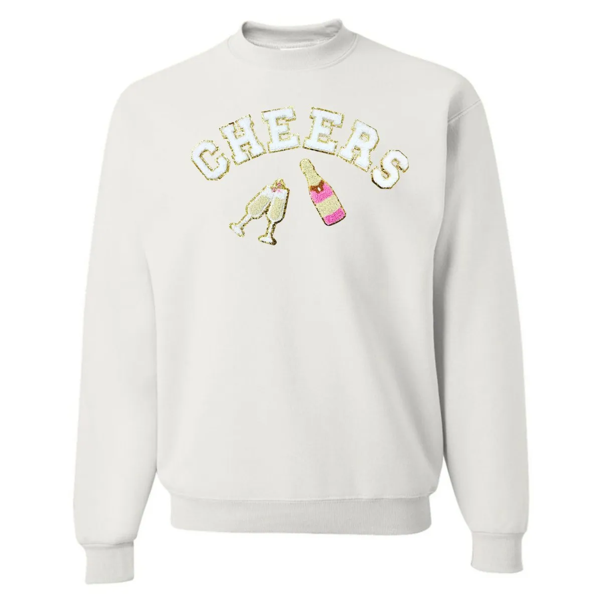 'Cheers' Letter Patch Crewneck Sweatshirt