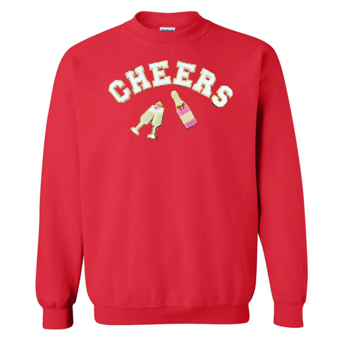 'Cheers' Letter Patch Crewneck Sweatshirt