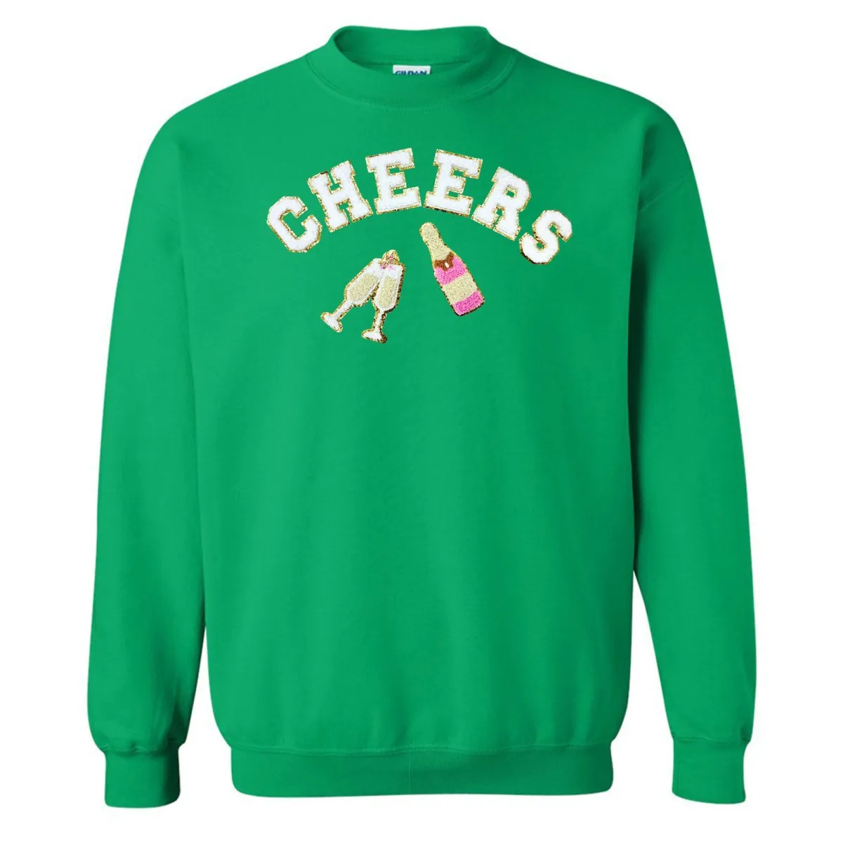 'Cheers' Letter Patch Crewneck Sweatshirt