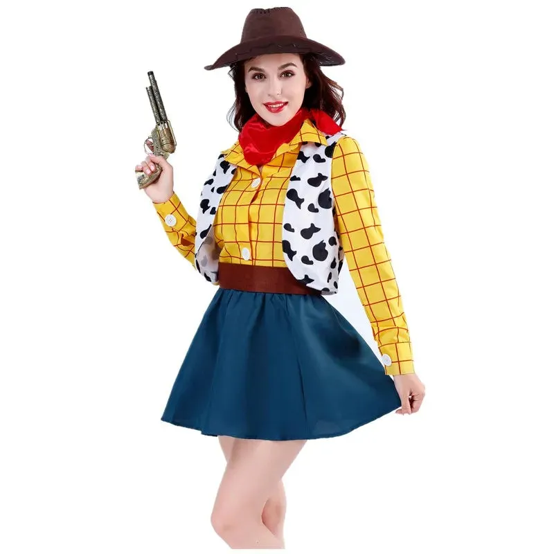 Cosplay Woody Cowboy Unisex Sheriff Halloween Carnival Dress Up Costume