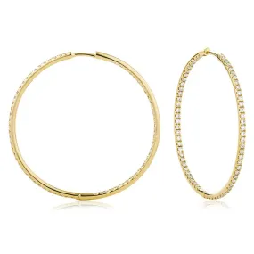 DIAMOND HOOP EARRINGS IN 18K YELLOW GOLD