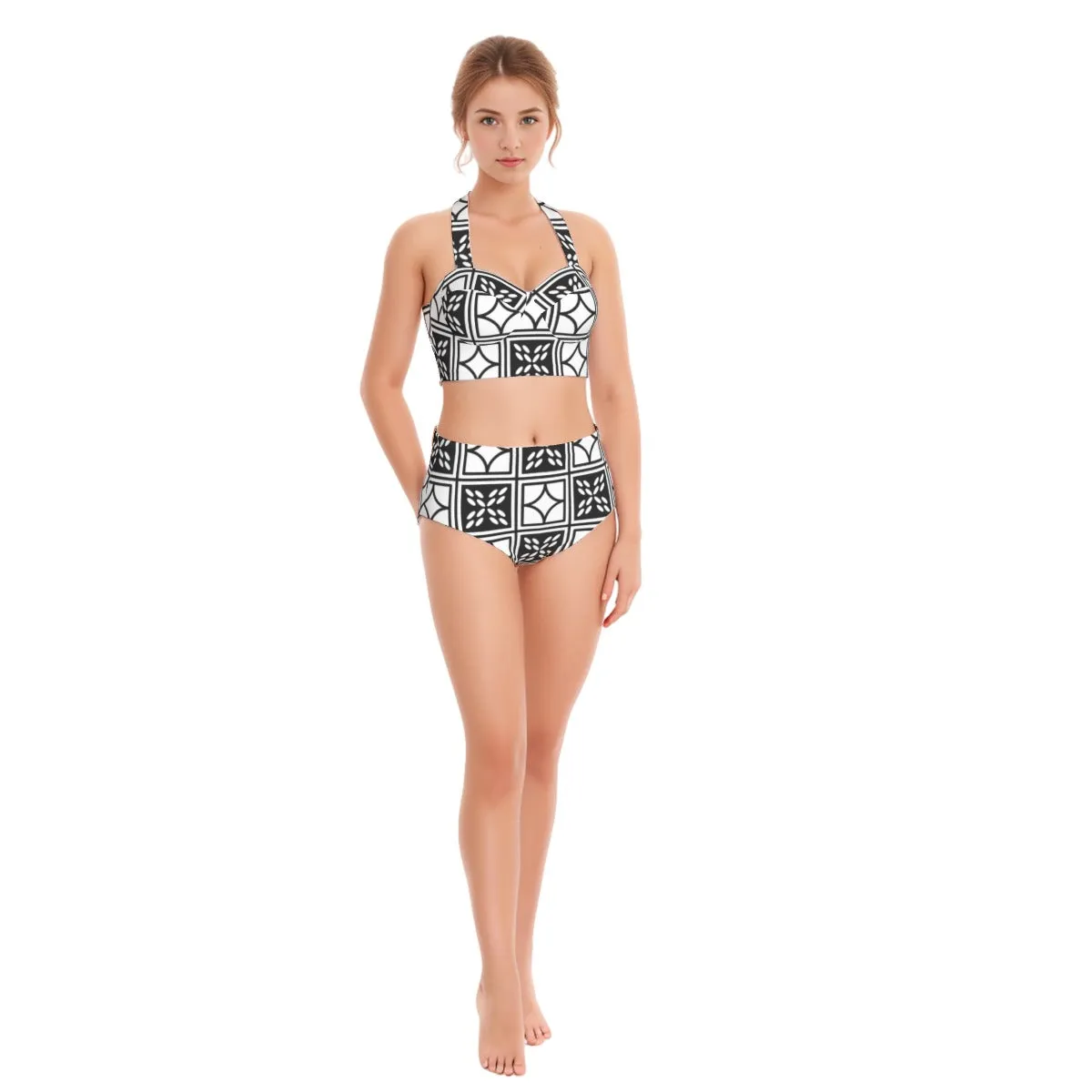 Diamond Tropics Women's Swimsuit Set With Halter