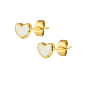 Dove Heart Stud Earrings