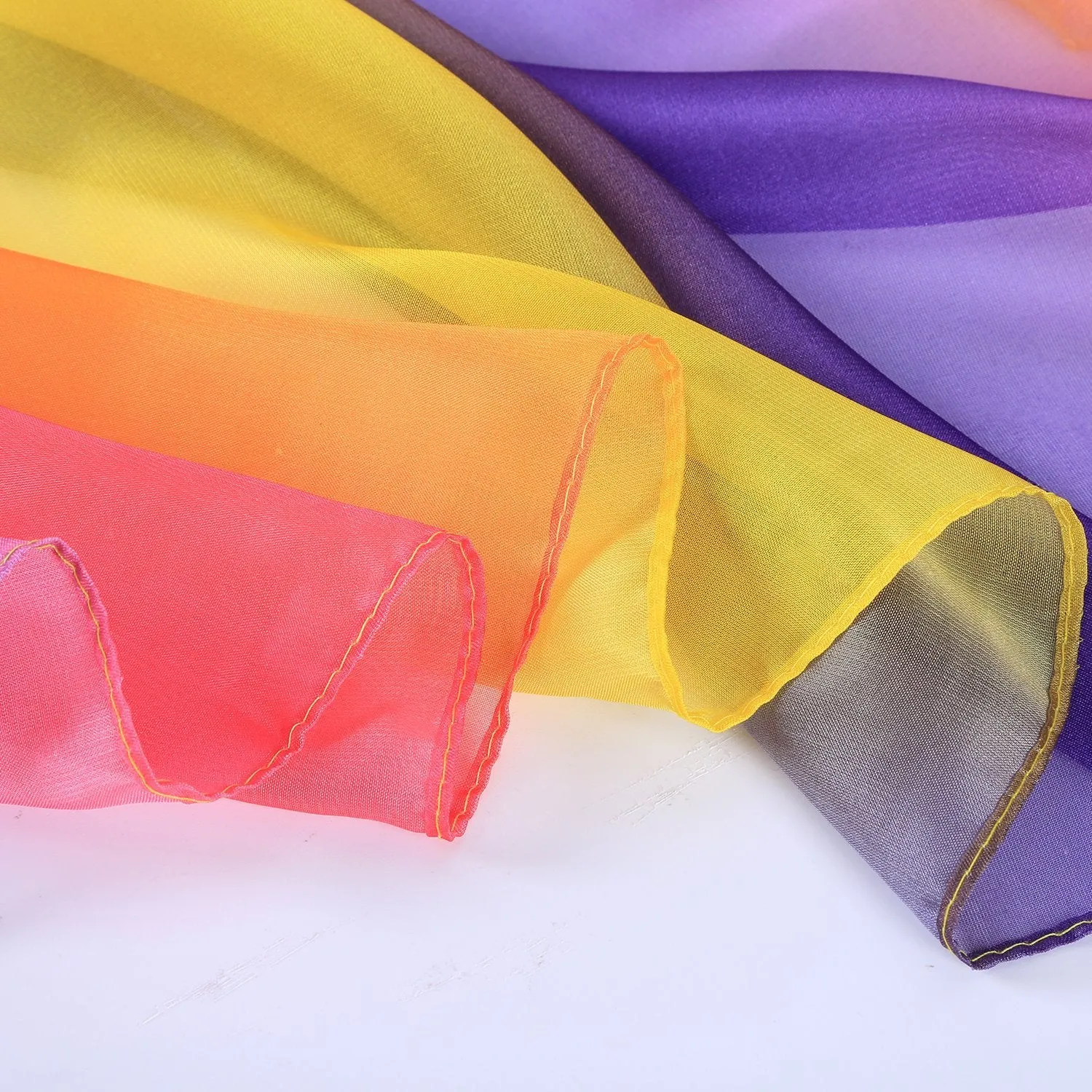 Extra Wide Chiffon Scarf Beach Scarf Purple Yellow and Pink CHD401