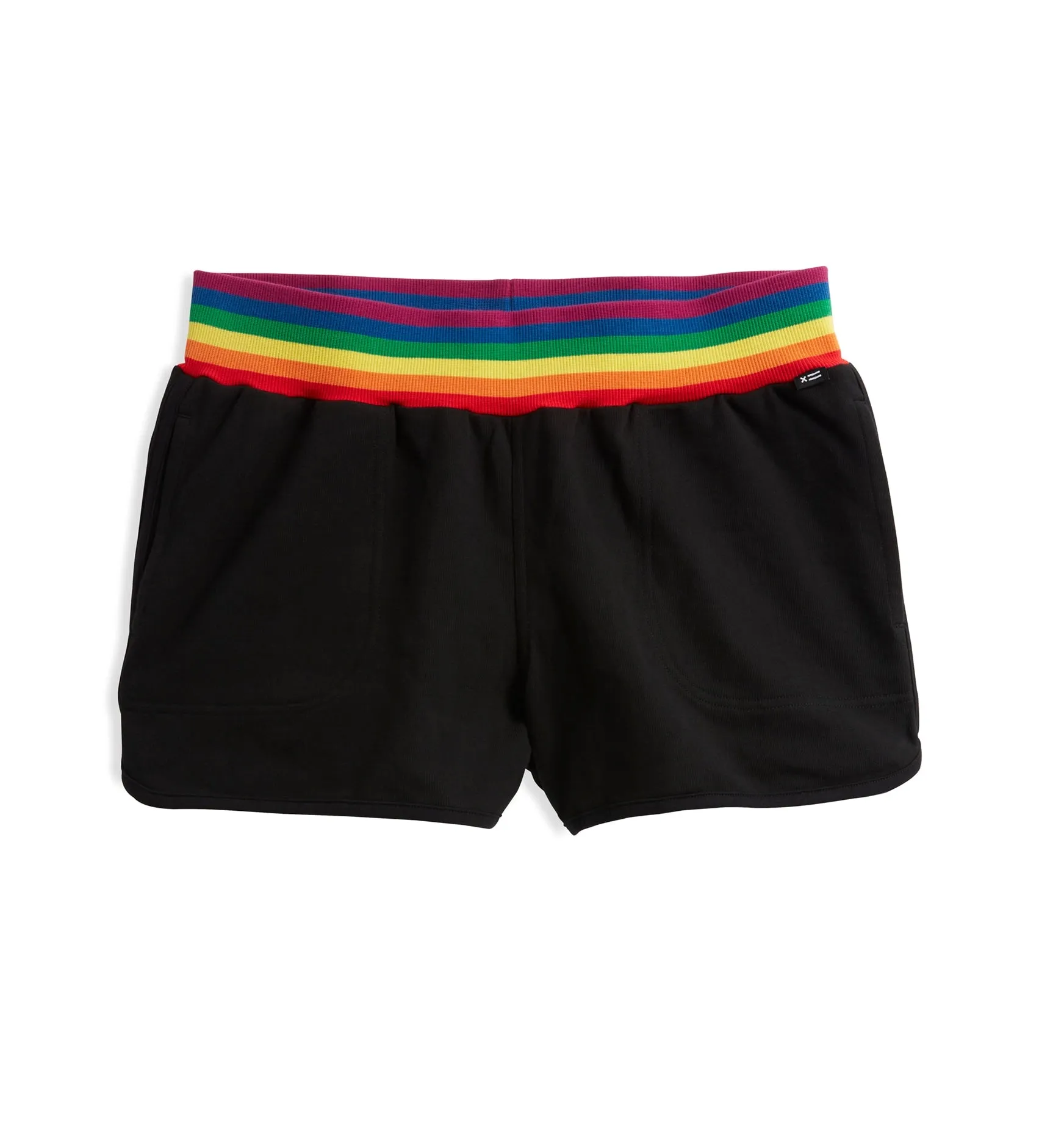 French Terry Track Shorts LC - Black with Rainbow Rib