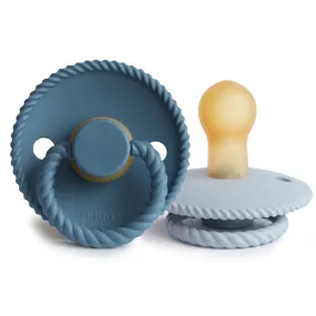 FRIGG Natural Rubber Pacifier 2 PACK - Rope Powder Blue/Ocean View