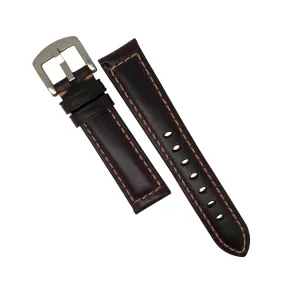 M2 Oil Waxed Leather Watch Strap in Maroon