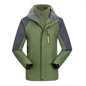 Outdoor Windproof and Warm Thickened Men's Three-in-one Jacket