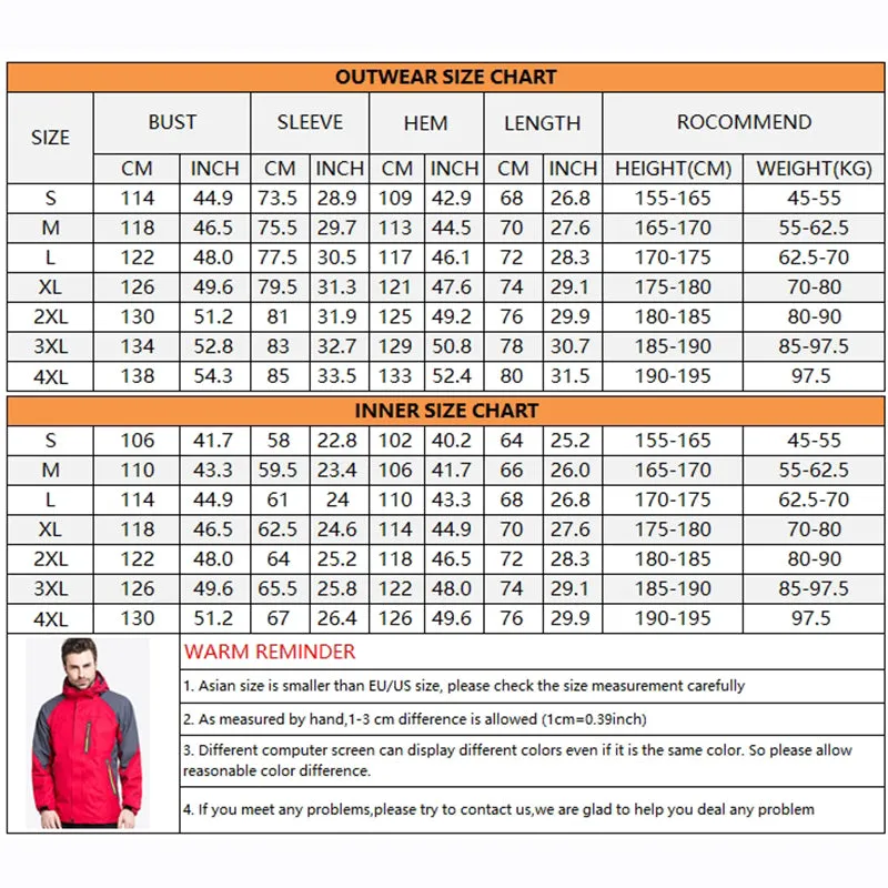 Outdoor Windproof and Warm Thickened Men's Three-in-one Jacket