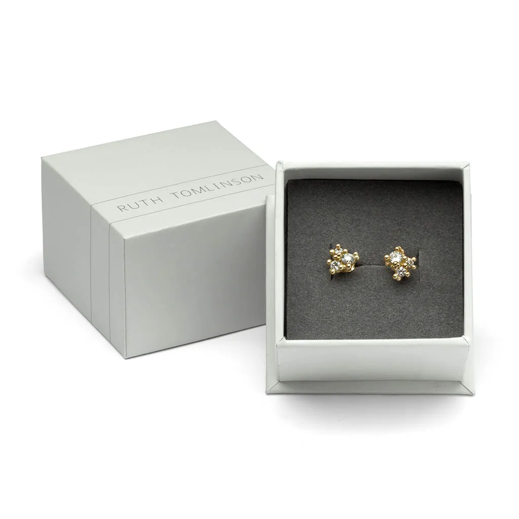 Rose Cut Diamond Cluster Studs