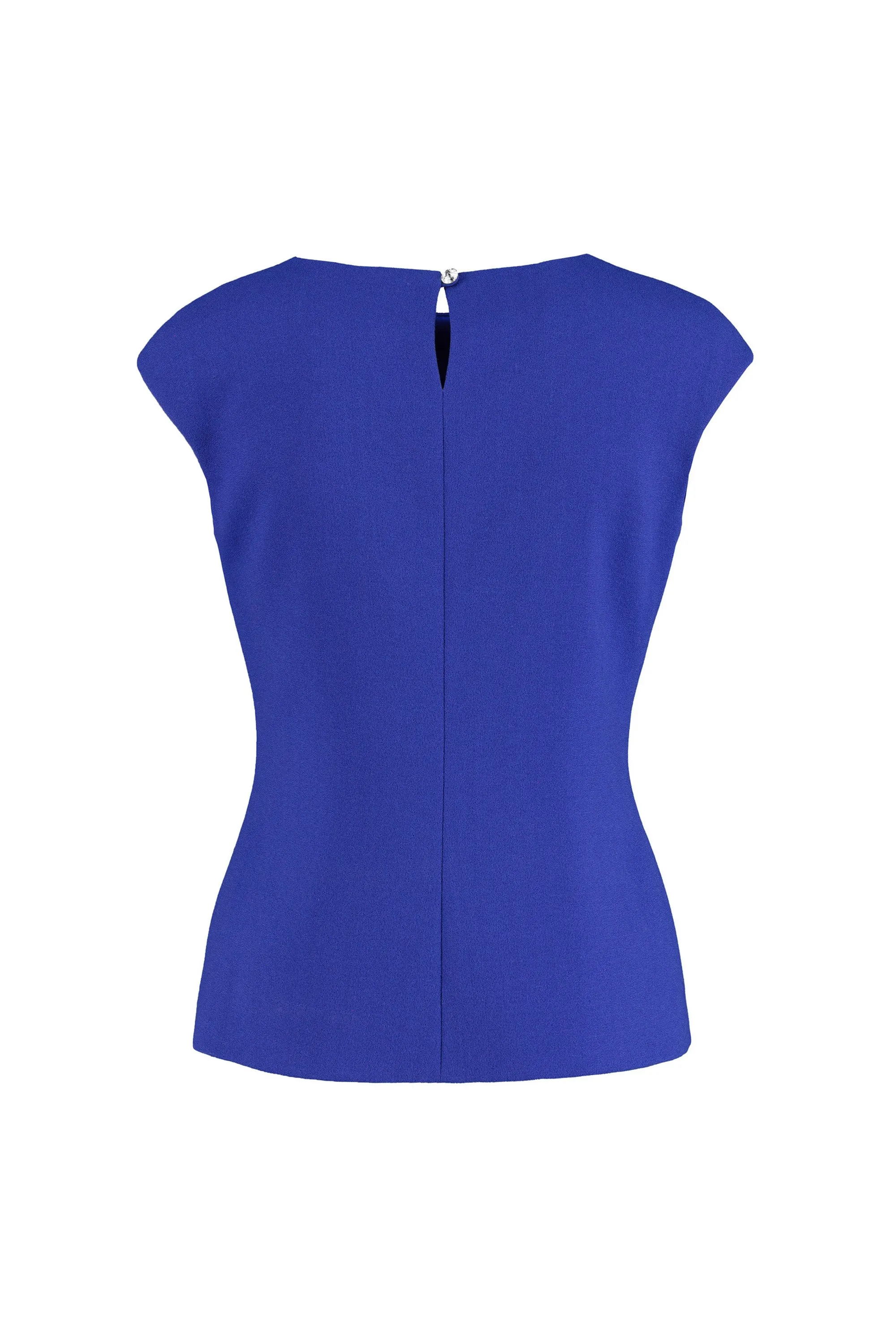 SALVIA ROYAL BLUE WOOL CREPE BLOUSE