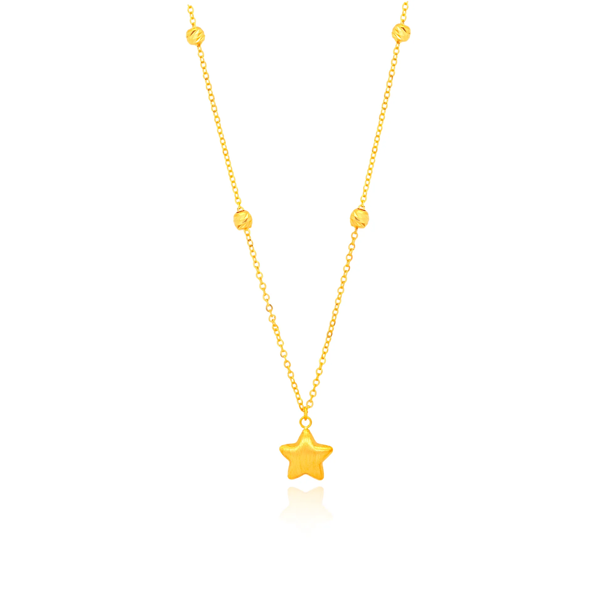 TAKA Jewellery 916 Gold Star Necklace