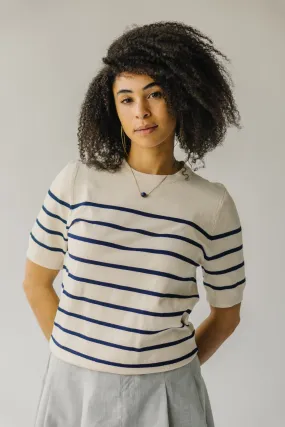 The Torin Striped Sweater in Ivory   Navy