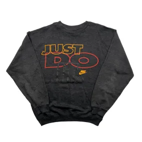 Vintage 90s Grey Nike "Just Do It" Spell-Out Sweatshirt - Medium