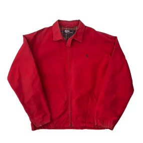 Vintage 90s Red Polo Ralph Lauren Harrington Jacket - Medium