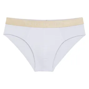 Warm White Nylon Pointelle Low Rise Brief